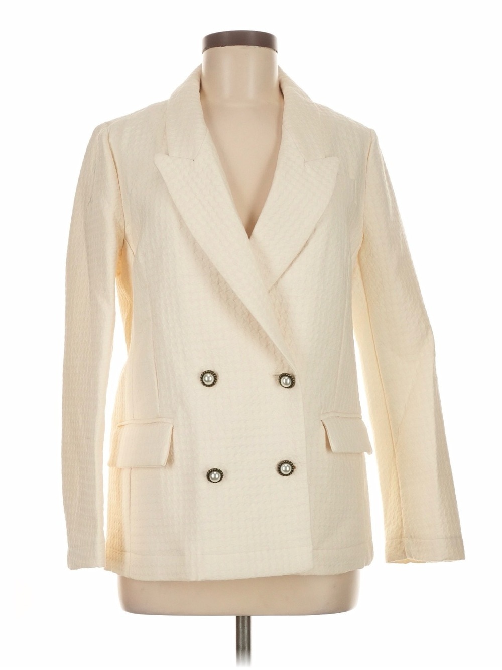 NWT Sister Jane White double breasted textured work blazer M